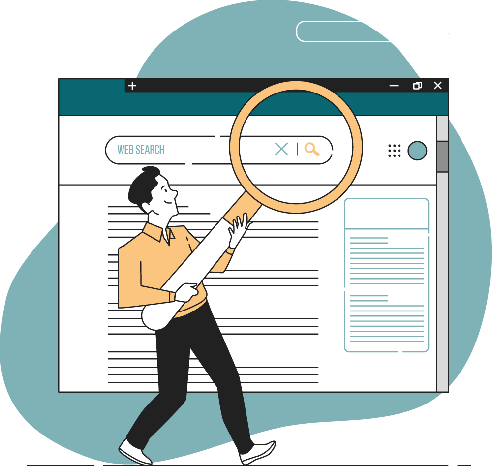 zoekmachineoptimalisatie - zoekmachine optimalisatie met vergrootglas