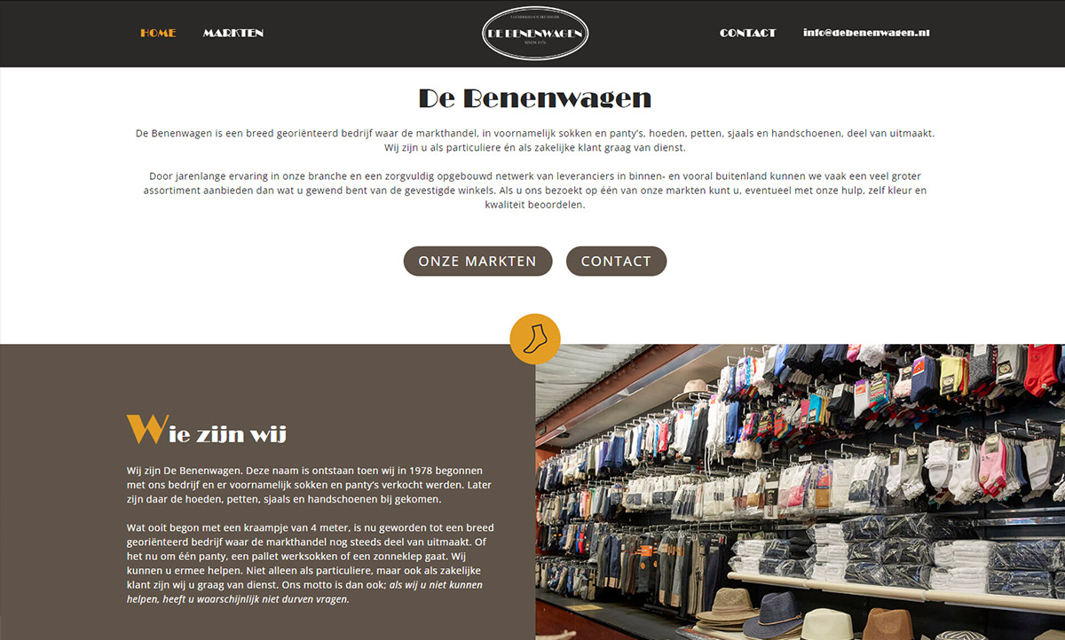 screenshot website De Benenwagen