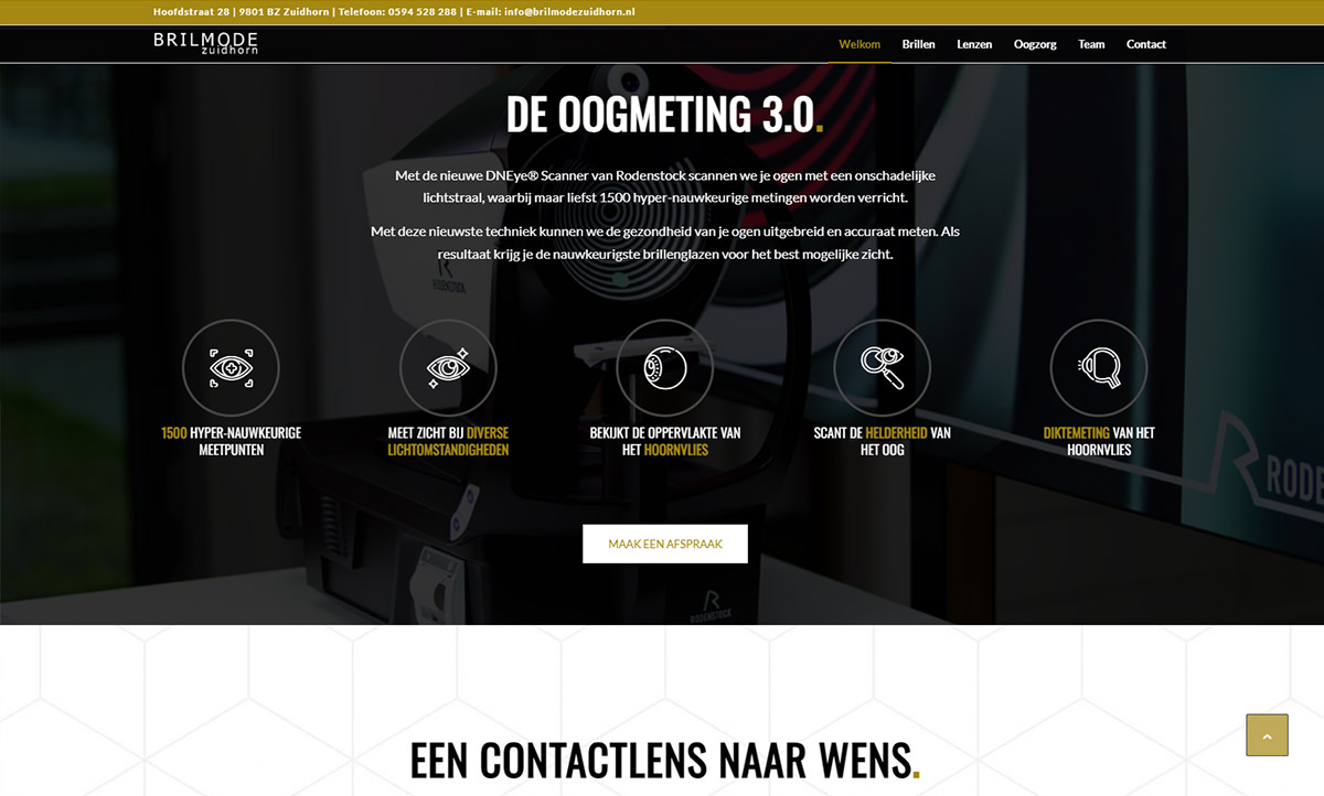screenshot website Brilmode Zuidhorn