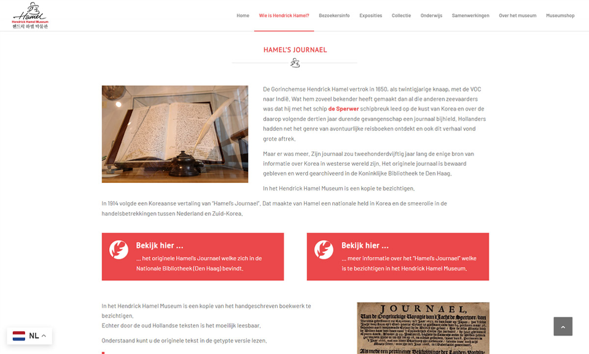 screenshot website Hendrick Hamel Museum hendrick-hamel-museum-screenshot-9