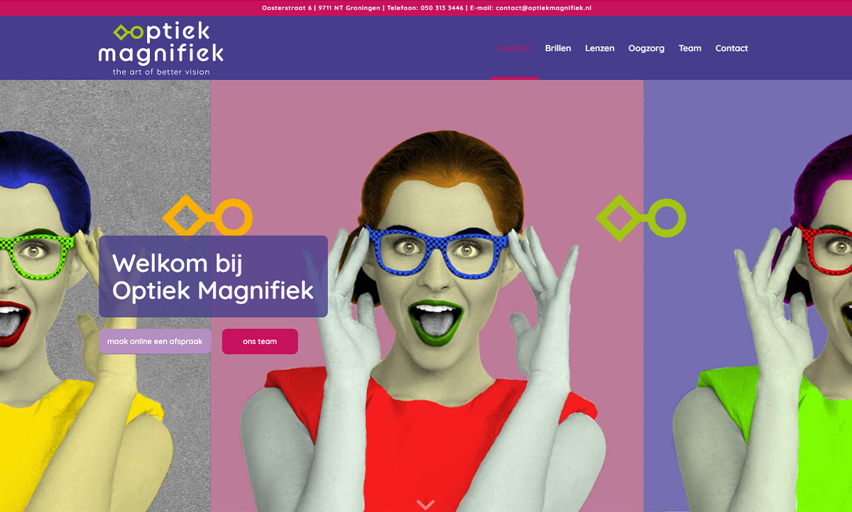 screenshot website Optiek Magnifiek screenshot website Optiek Magnifiek