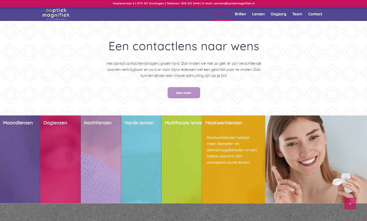 screenshot website Optiek Magnifiek screenshot website Optiek Magnifiek