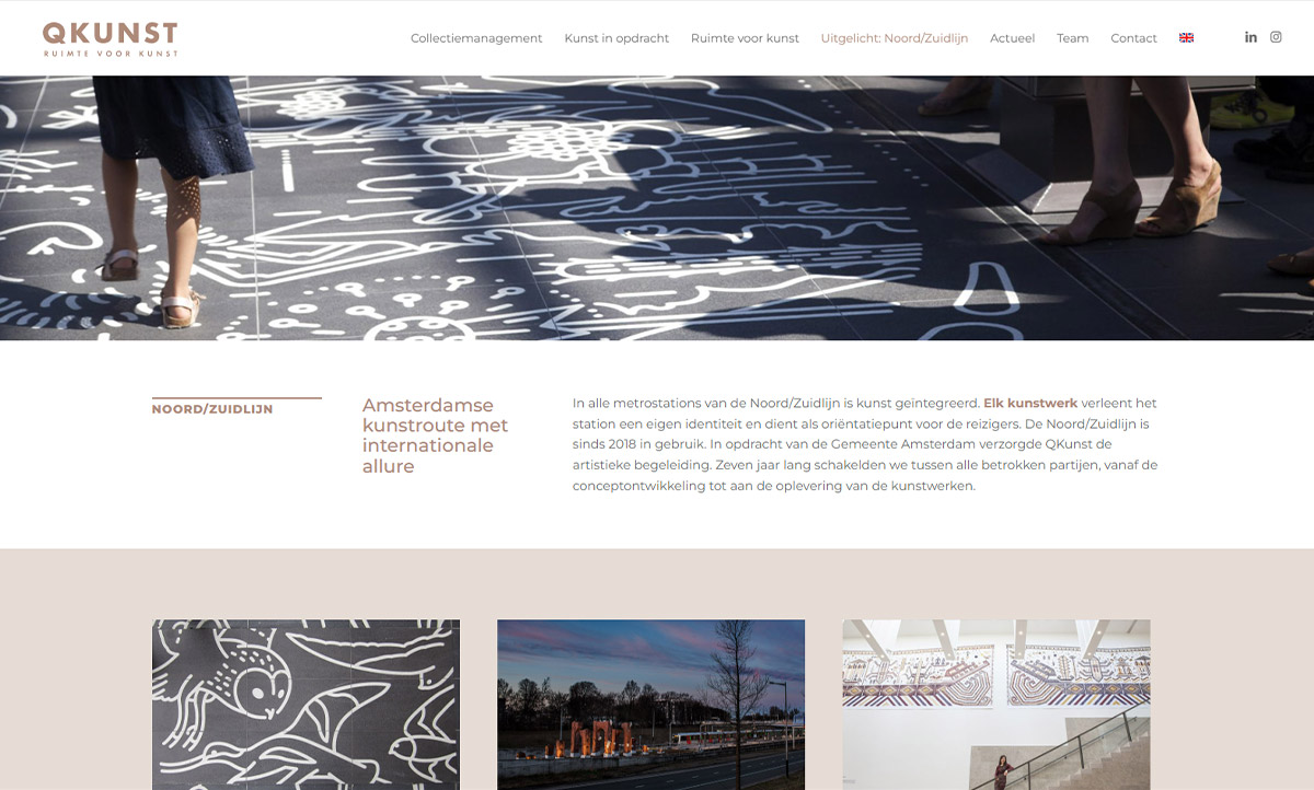 screenshot website QKunst