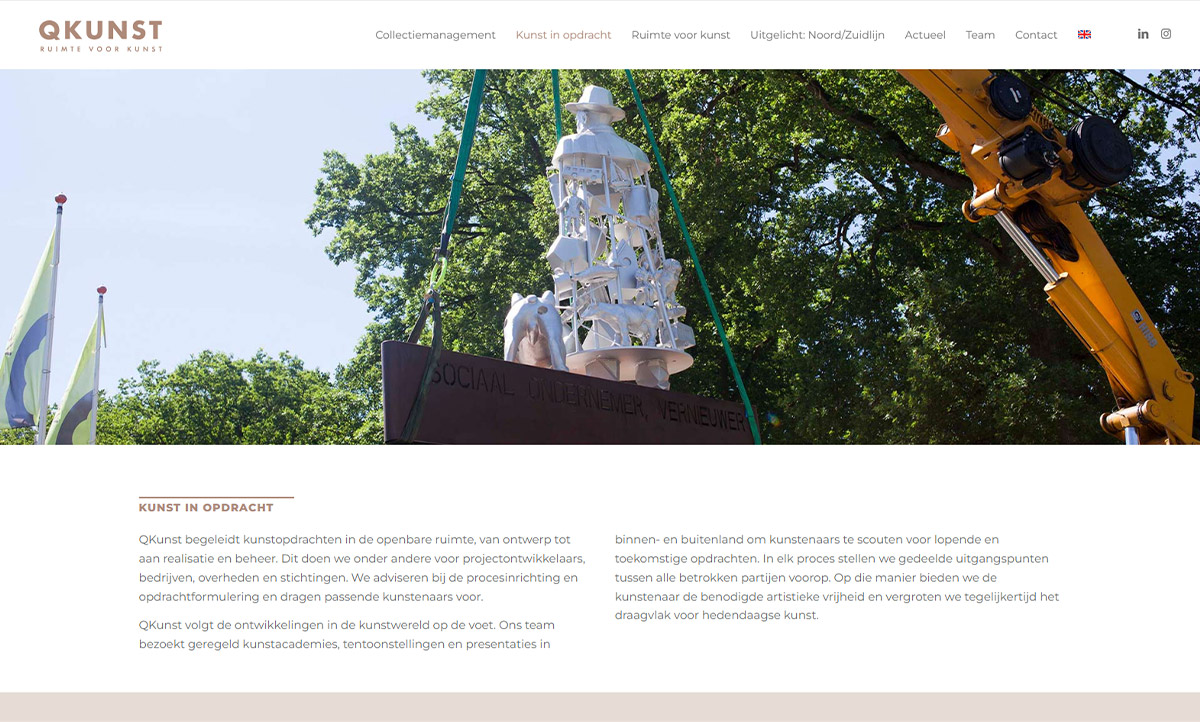 screenshot website QKunst screenshot website QKunst