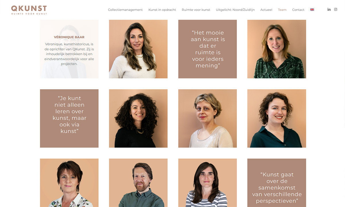 screenshot website QKunst