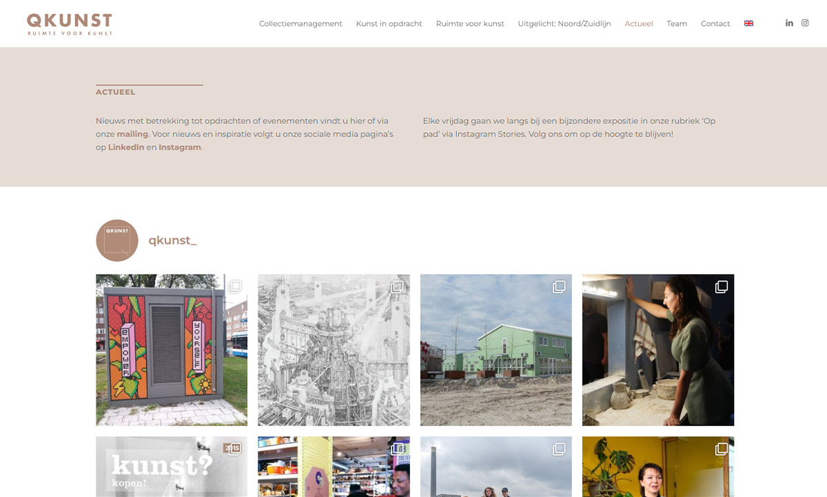 screenshot website QKunst