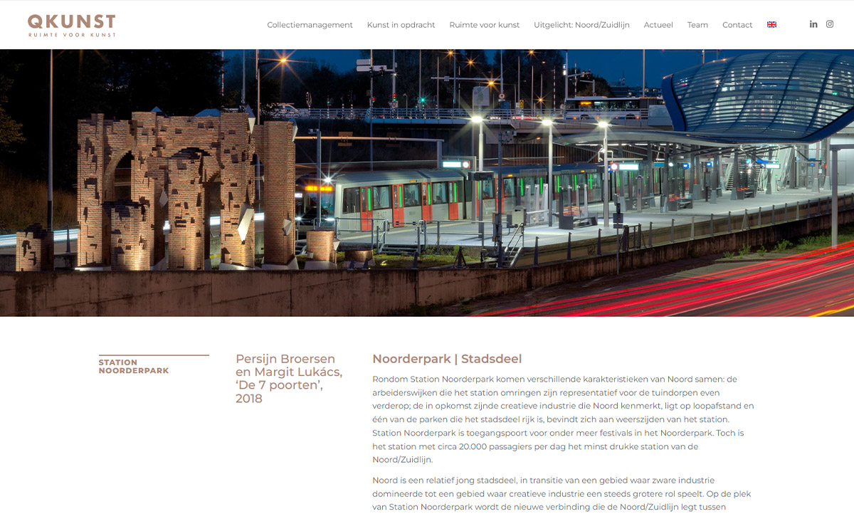 screenshot website QKunst