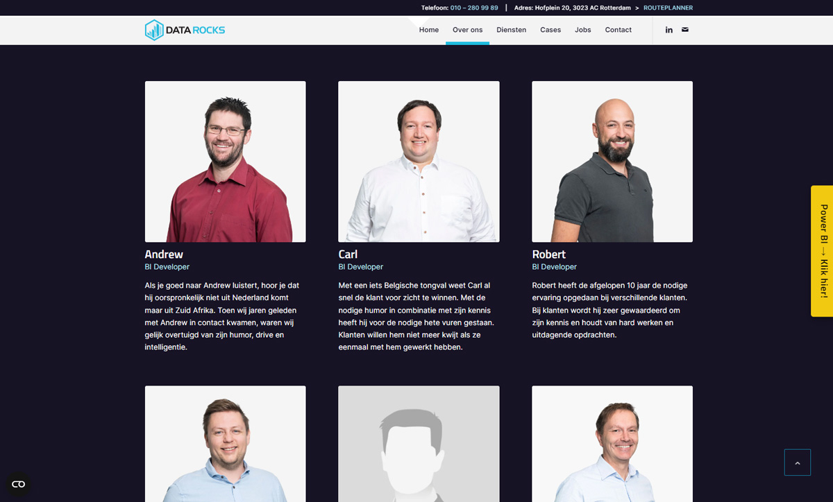 screenshot website DataRocks