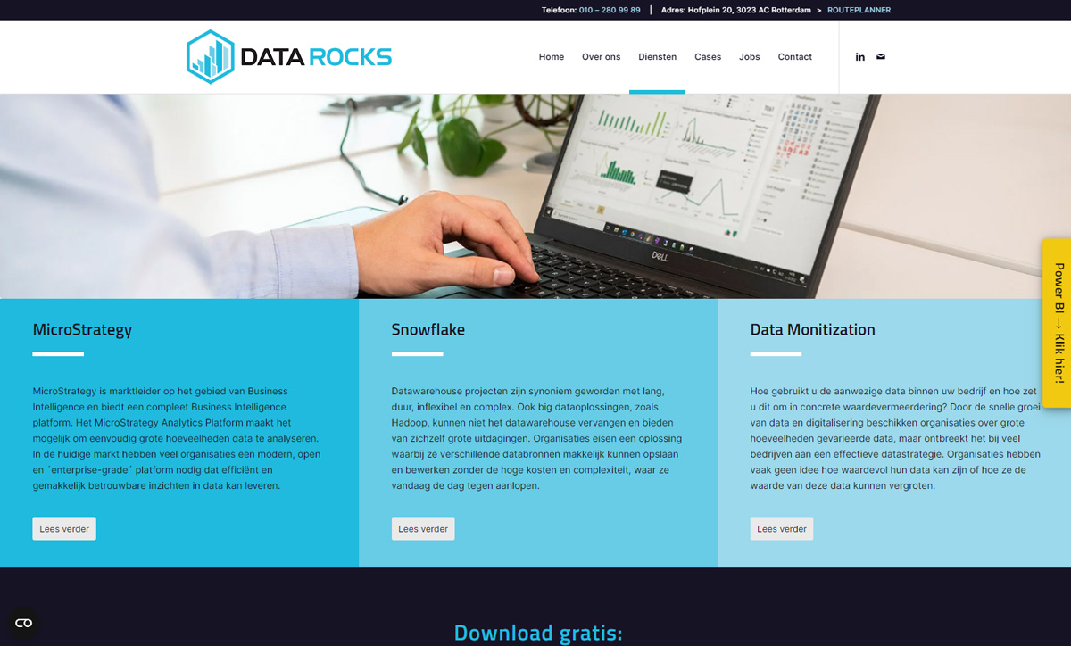 screenshot website DataRocks