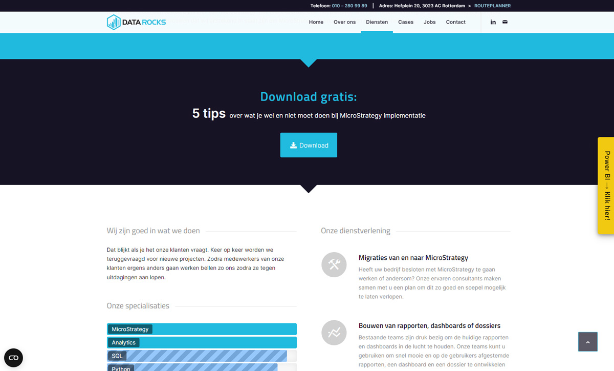 screenshot website DataRocks