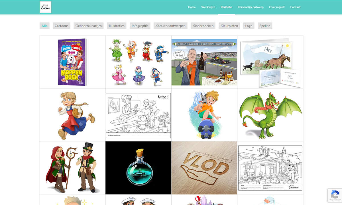 screenshot website Studio Sabine screenshot website Studio Sabine