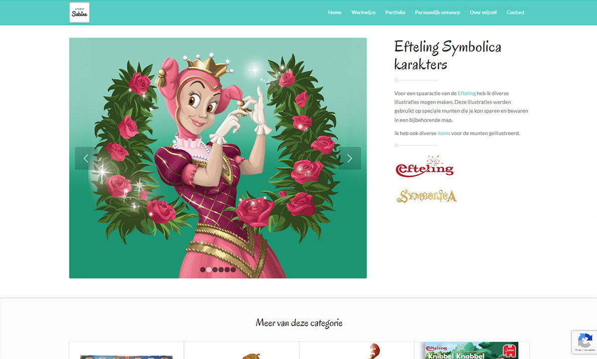 screenshot website Studio Sabine screenshot website Studio Sabine