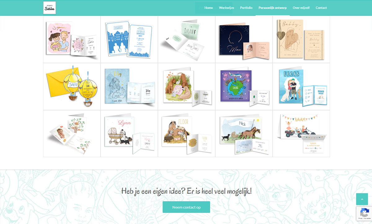 screenshot website Studio Sabine