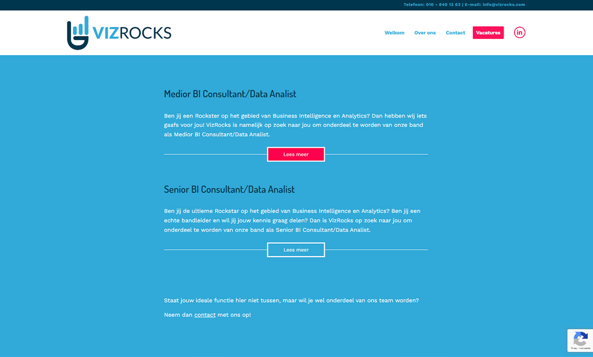 screenshot website VizRocks screenshot website VizRocks