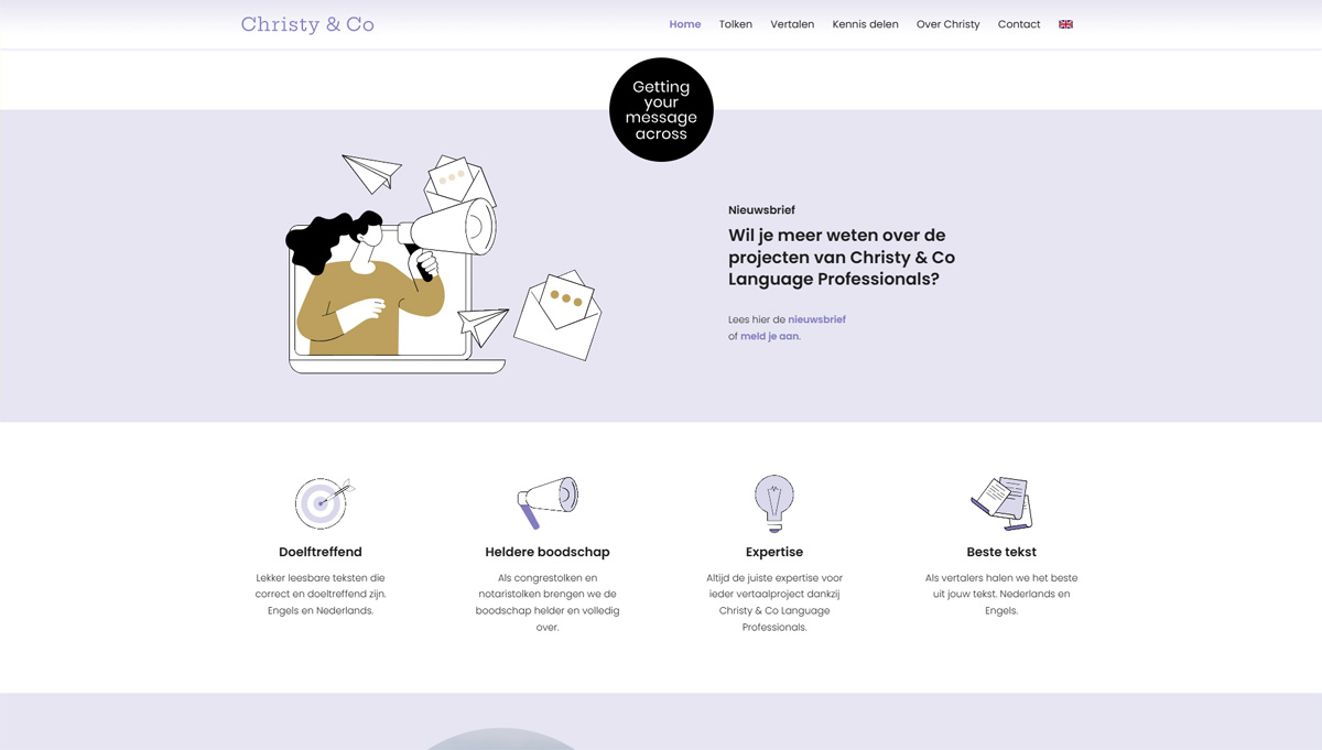 screenshot website Christy & Co