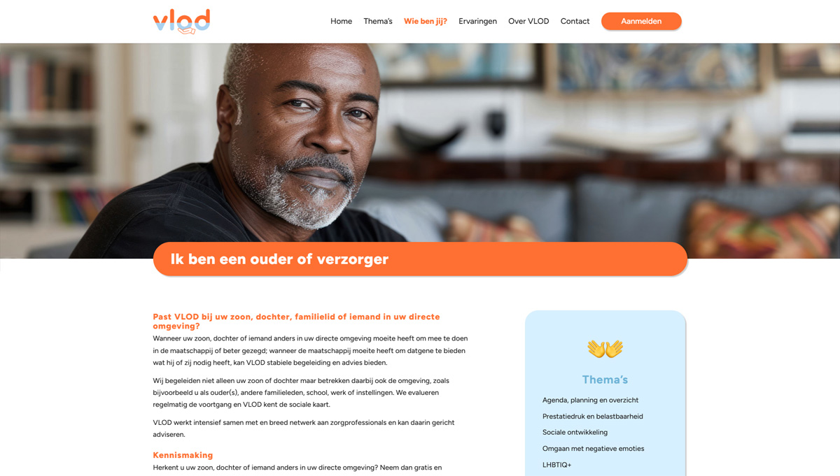 screenshot website VLOD screenshot website