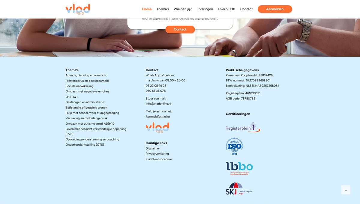 screenshot website VLOD