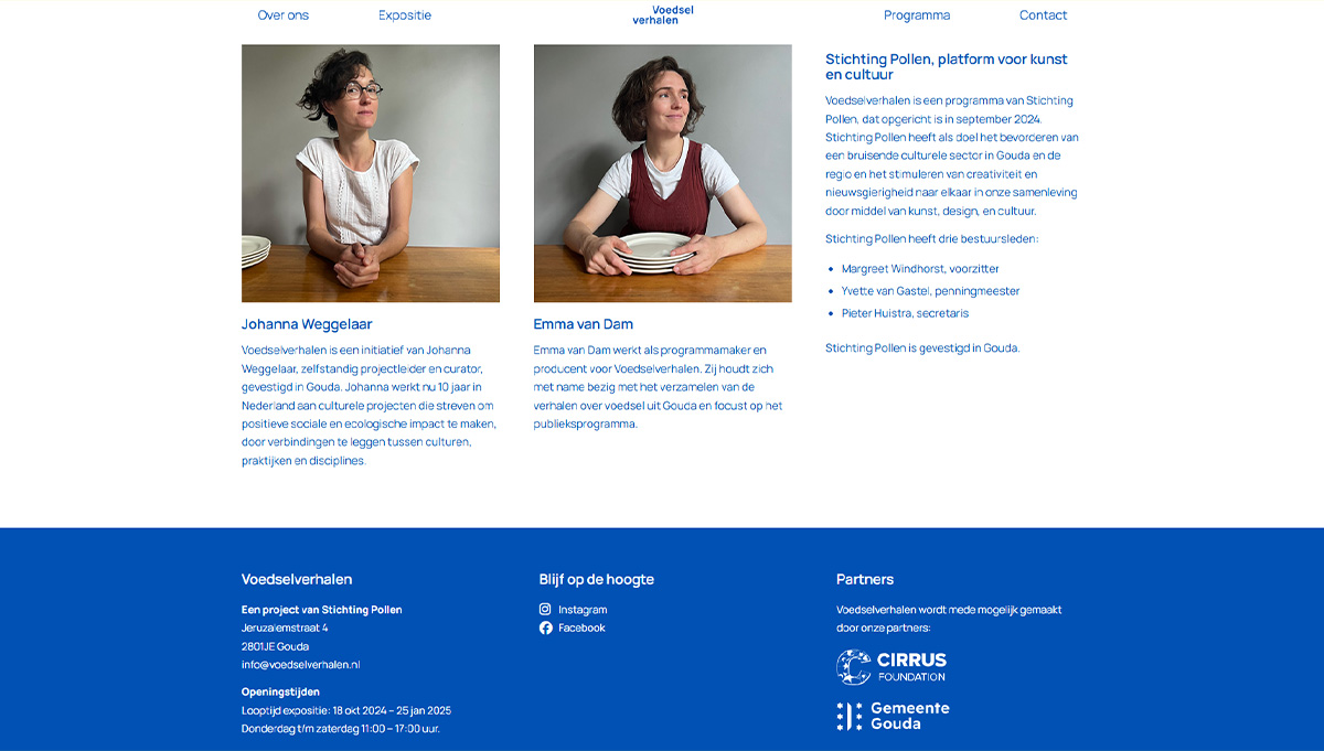screenshot website Voedselverhalen