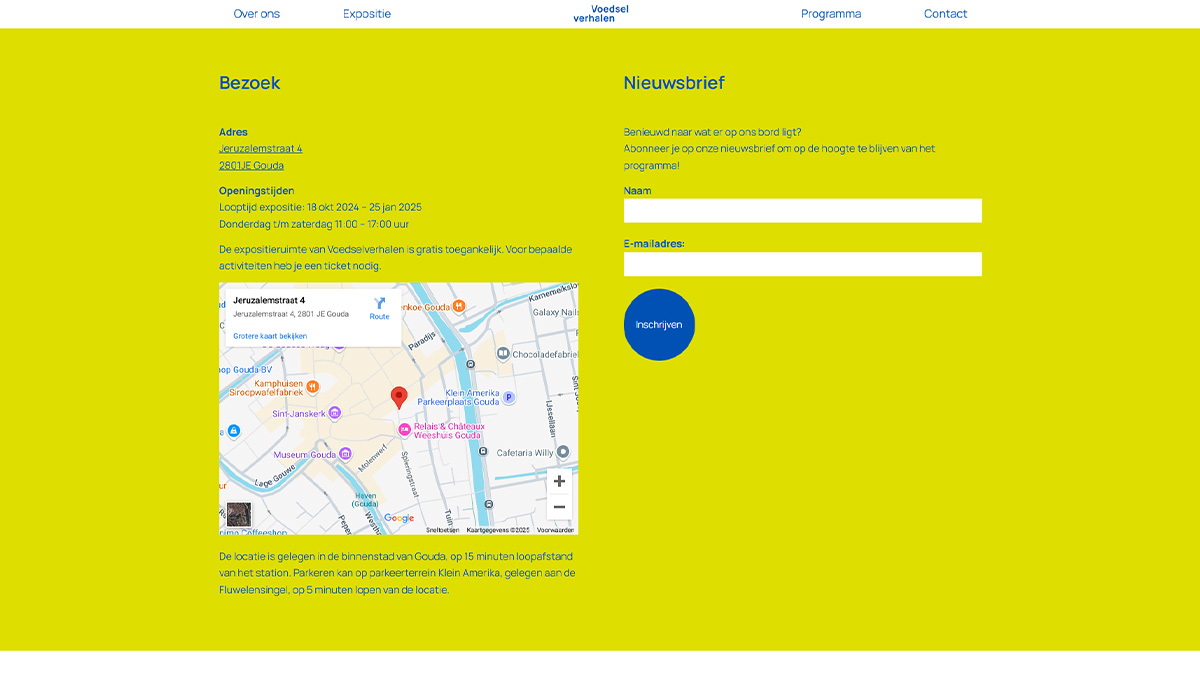 screenshot website Voedselverhalen